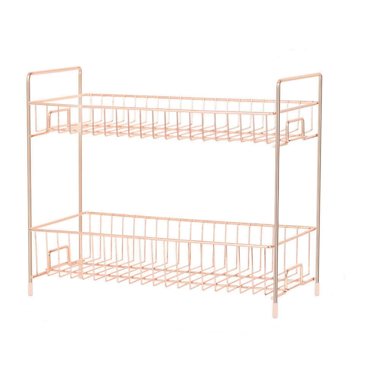 NEX™ 14" 2-Tier Rose Gold Countertop Spice Storage Shelf